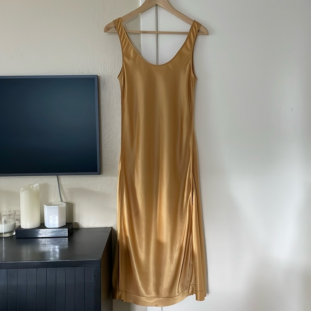Acne Studios Gold Slip Tank Dress